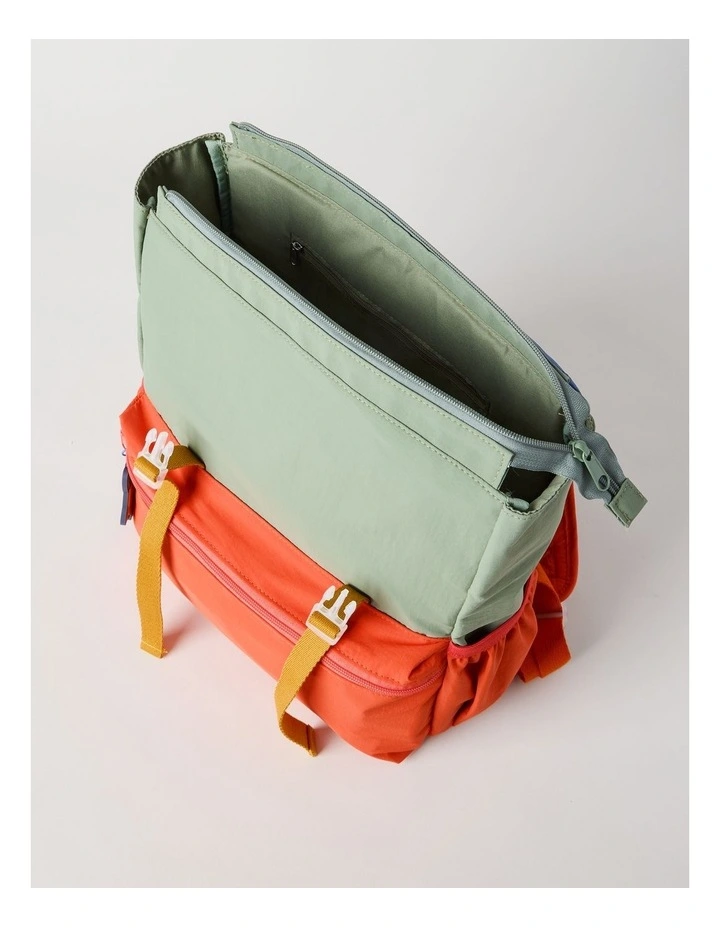 Colour Blocked Backpack in Green image 5