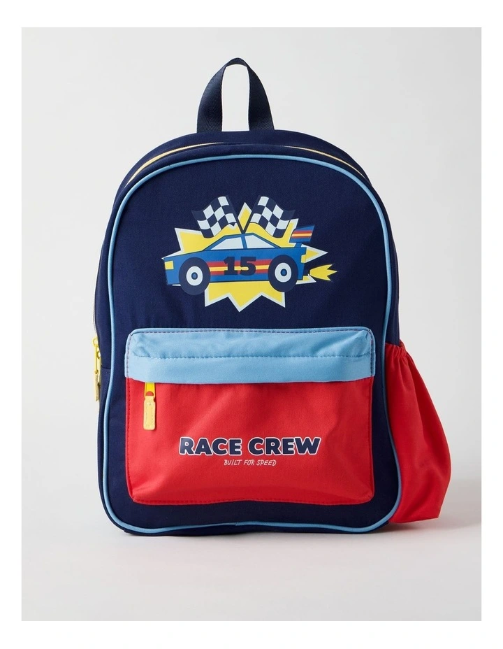 Colour Blocked Race Crew Backpack in Navy image 1