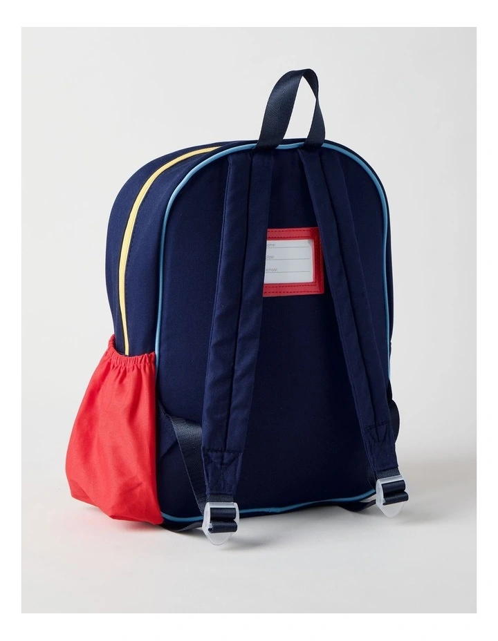 Colour Blocked Race Crew Backpack in Navy image 3