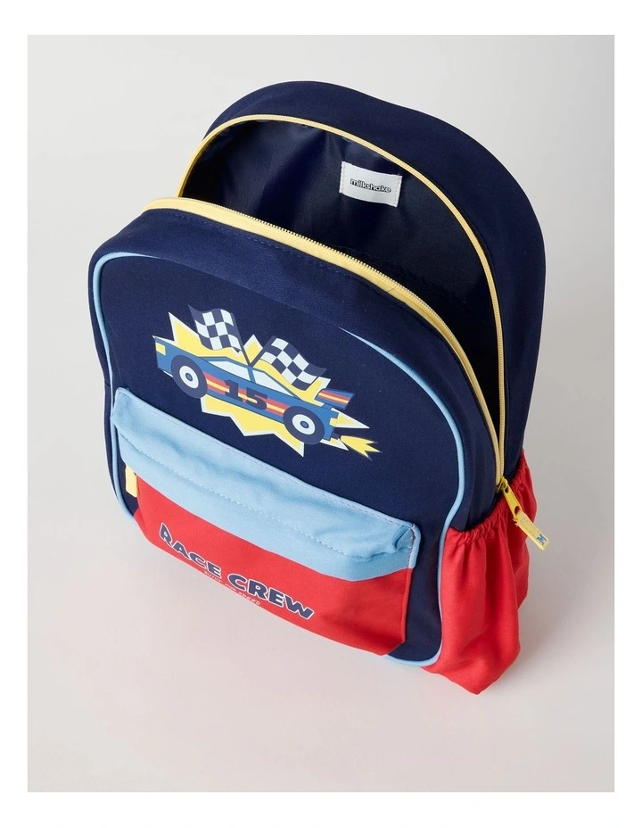Colour Blocked Race Crew Backpack in Navy image 5
