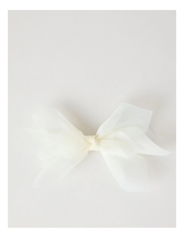 Bow Hair Clip in White image 1