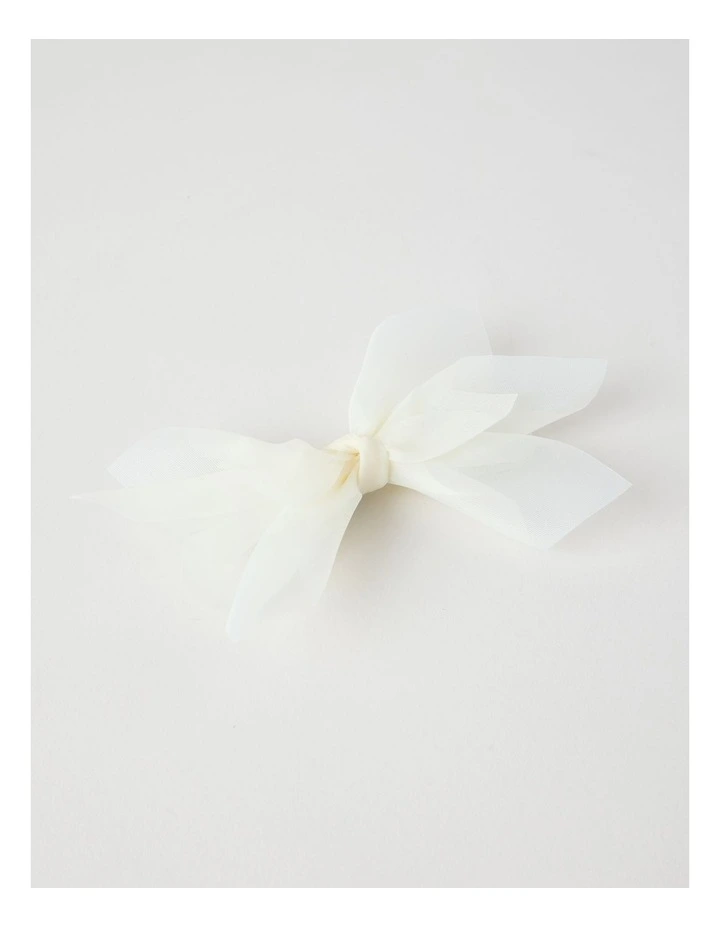 Bow Hair Clip in White image 2
