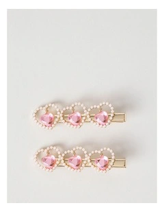 2 Pack Jewel Hair Clip Set
