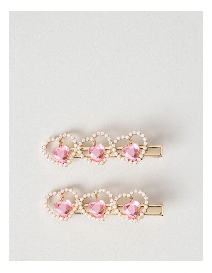 2 Pack Jewel Hair Clip Set image 1