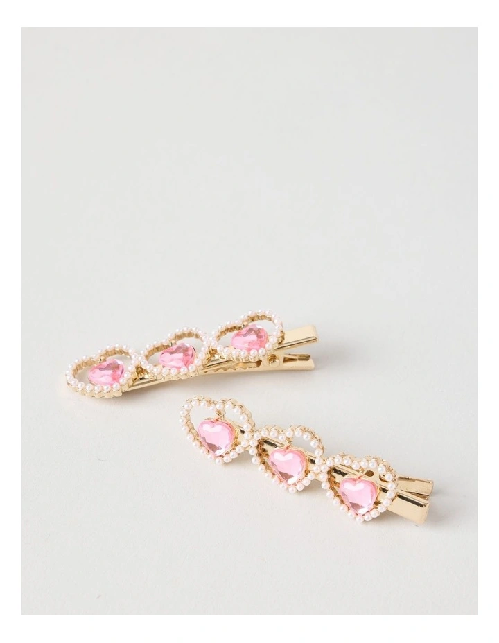 2 Pack Jewel Hair Clip Set image 2