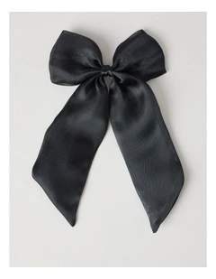 Organza Bow Hair Clip in Black