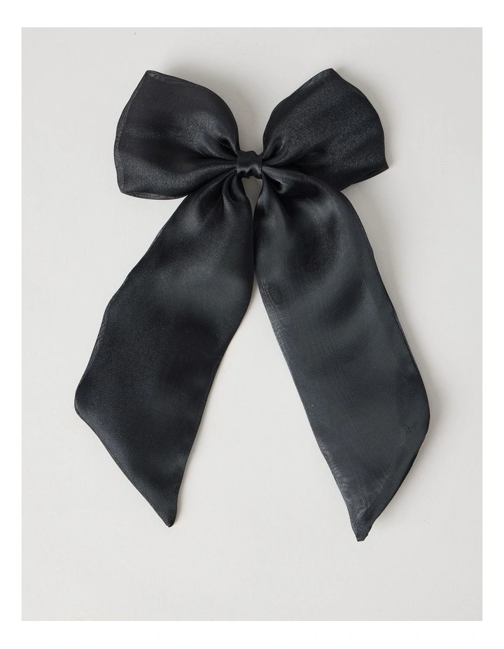 Organza Bow Hair Clip in Black image 1