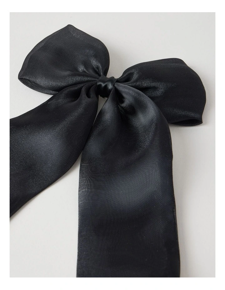 Organza Bow Hair Clip in Black image 2
