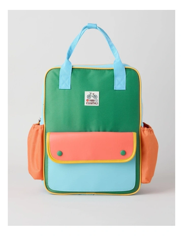 Colour Blocked Backpack in Green image 1