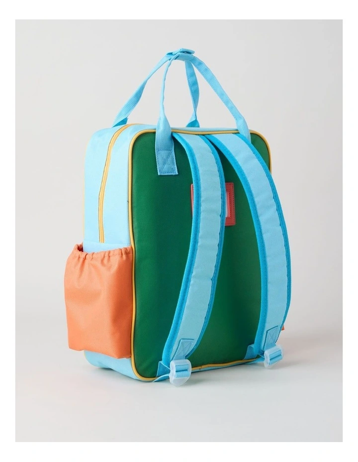 Colour Blocked Backpack in Green image 2