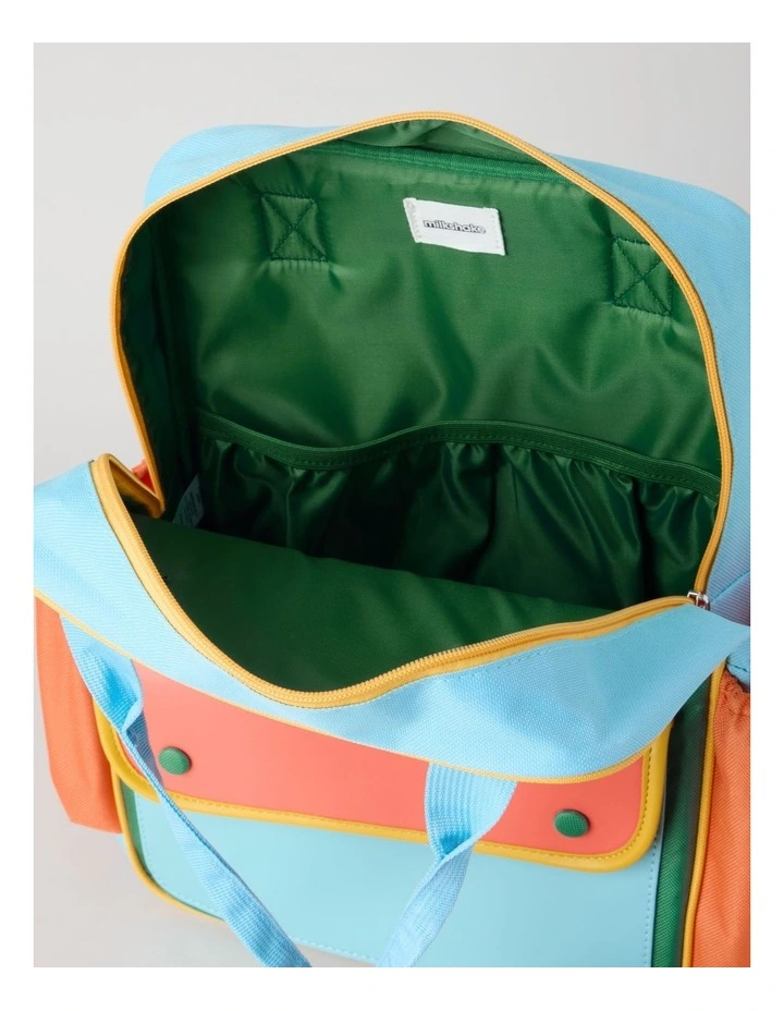 Colour Blocked Backpack in Green image 5
