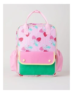 Strawberry Stripe Backpack in Pink
