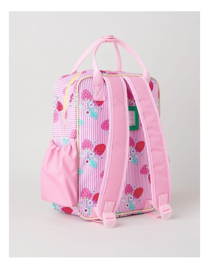 Strawberry Stripe Backpack in Pink image 2