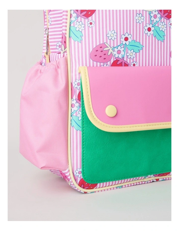 Strawberry Stripe Backpack in Pink image 3