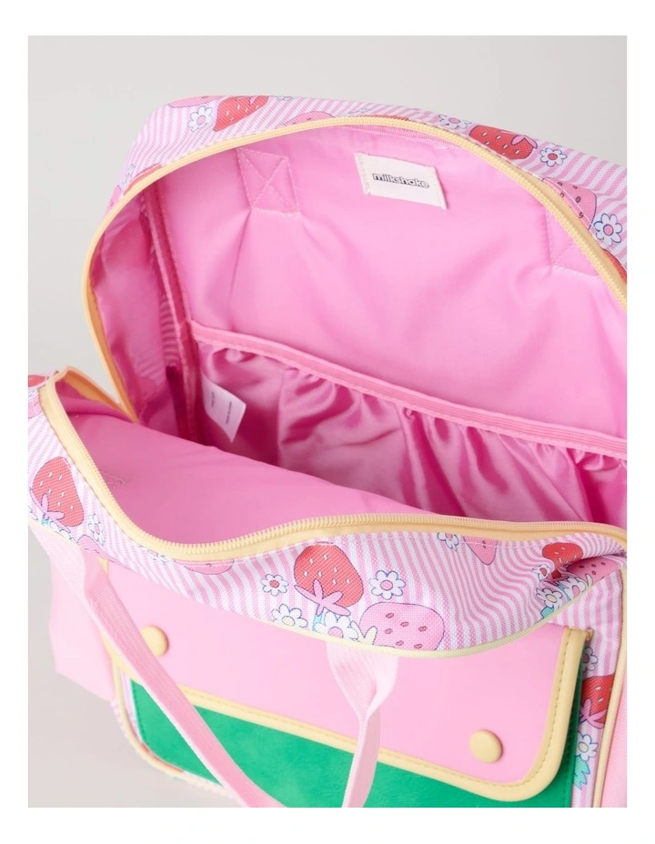Strawberry Stripe Backpack in Pink image 5