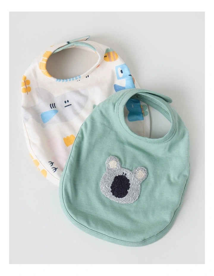 Naturals Newborn 2 Pack Bibs in Sage image 1
