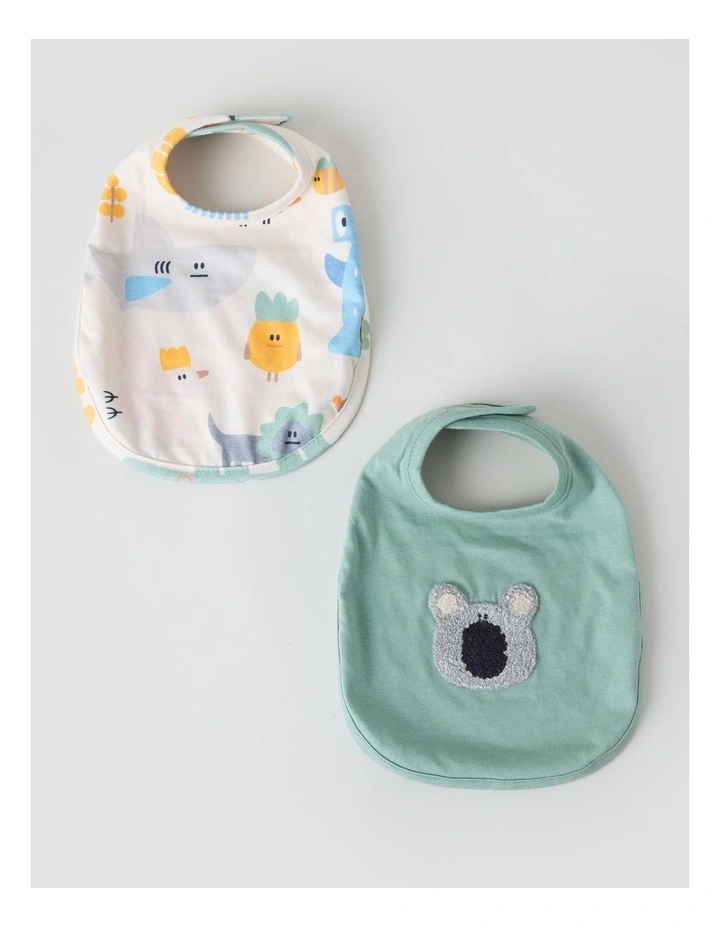 Naturals Newborn 2 Pack Bibs in Sage image 2