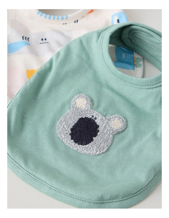 Naturals Newborn 2 Pack Bibs in Sage image 3