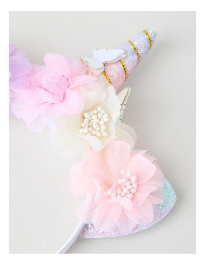 Glitter Unicorn Headband in Rainbow image 2