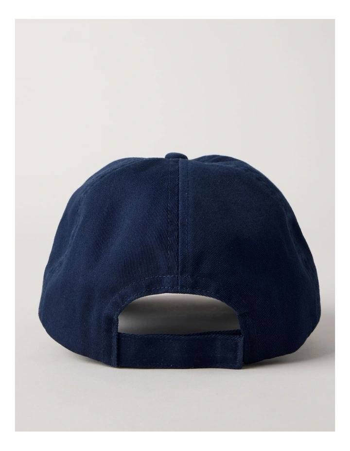 Embroidered Race Crew Cap in Navy image 4
