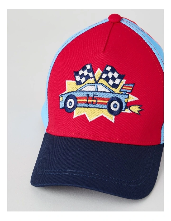 Colourblocked Race Crew Cap in Navy image 2