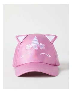 Iridescent Unicorn Cap in Pink