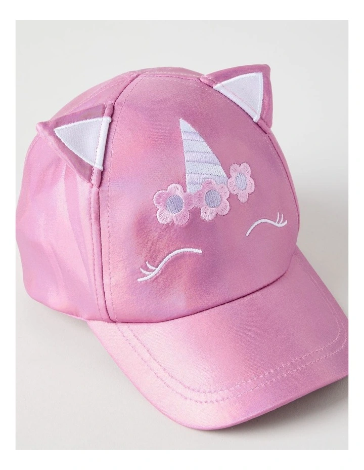 Iridescent Unicorn Cap in Pink image 2