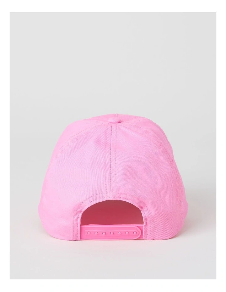 'Hello Summer' Embroidered Cap in Pink image 3