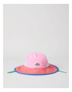Colour Blocked Sunhat in Pink