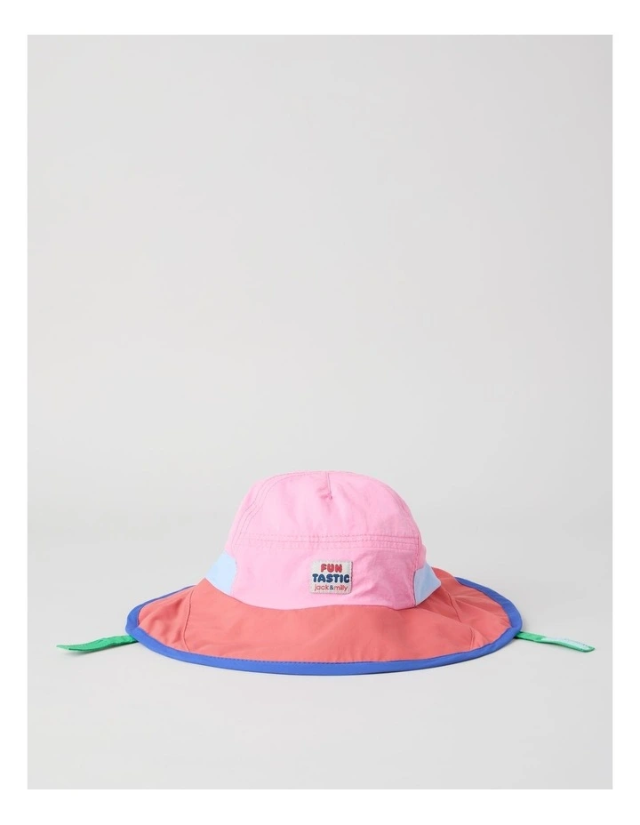 Colour Blocked Sunhat in Pink image 1
