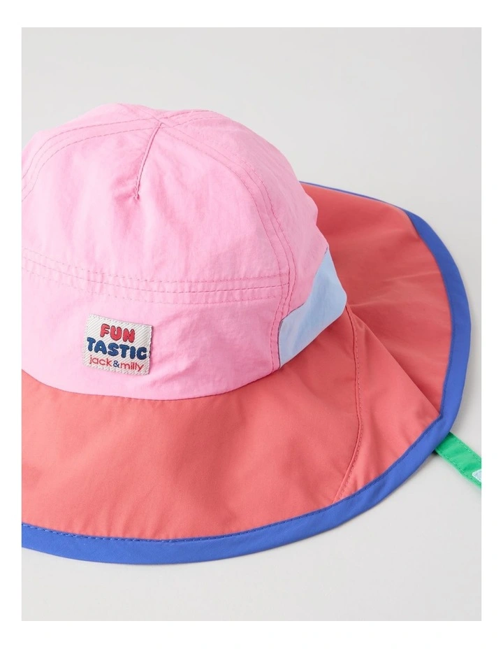 Colour Blocked Sunhat in Pink image 2