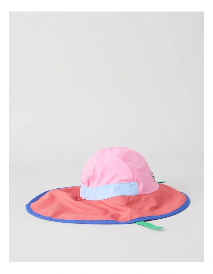 Colour Blocked Sunhat in Pink image 3