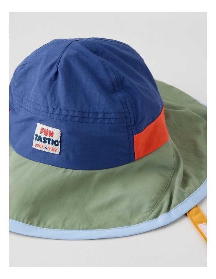 Colour Blocked Sunhat in Green image 2
