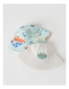 Naturals 2 Pack Baby Hat Set in Oat Marle