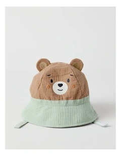 Teddy Bear Bucket Hat in Green