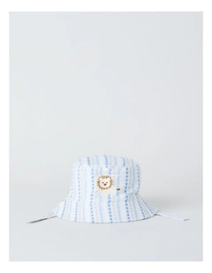 Seersucker Bucket Hat in Stripe