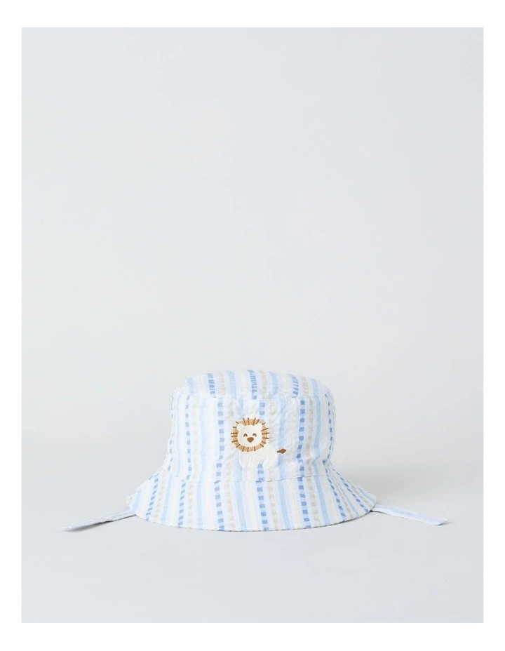 Seersucker Bucket Hat in Stripe image 1