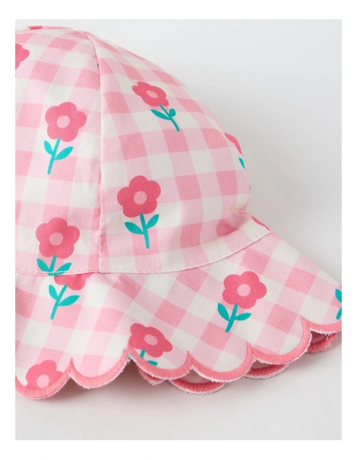 Floral Gingham Bucket Hat in Pink image 2
