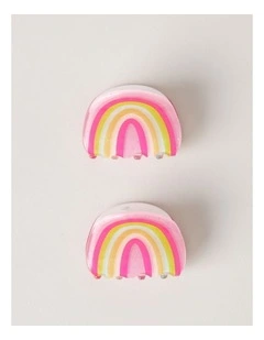 2 Pack Claw Clips in Rainbow