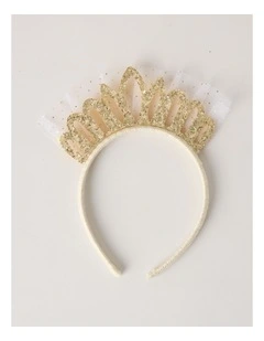 Glitter Crown Headband in Gold