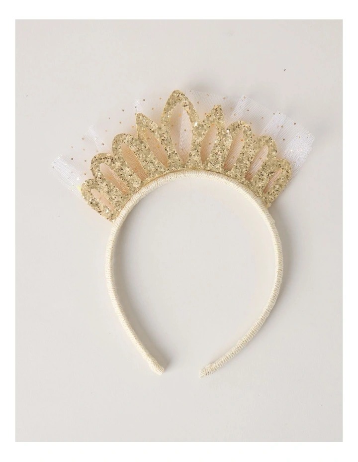 Glitter Crown Headband in Gold image 1