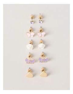 5 Pack Earring Set in Gold