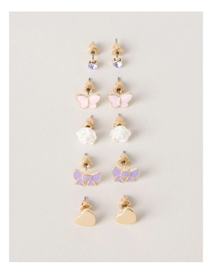 5 Pack Earring Set in Gold image 1