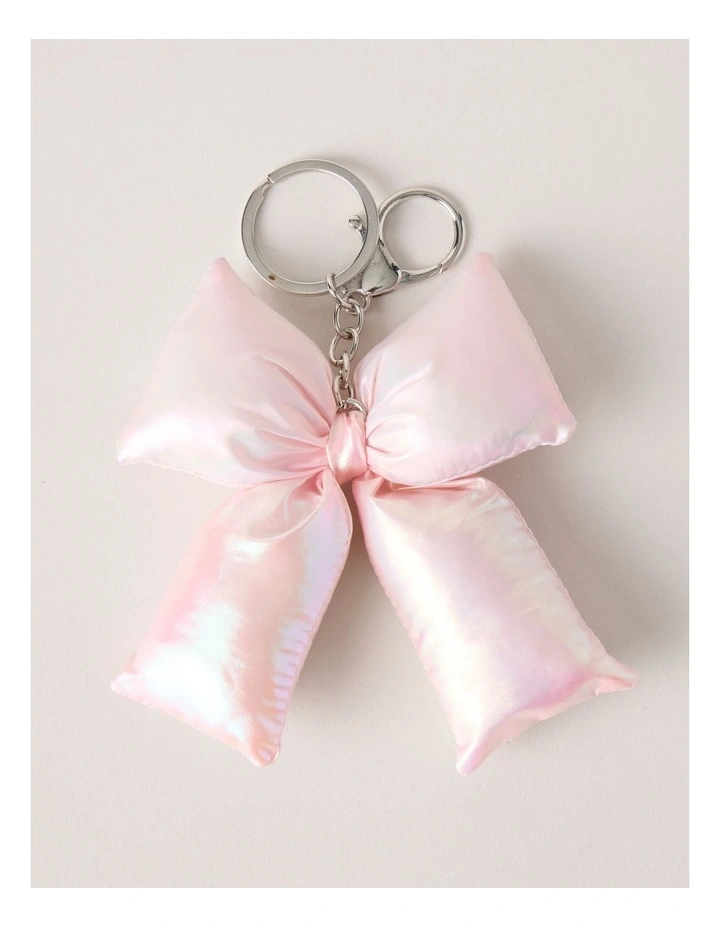 Puff Bow Bag Charm in Pink image 1