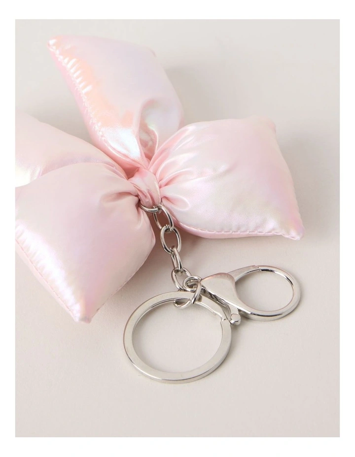 Puff Bow Bag Charm in Pink image 2