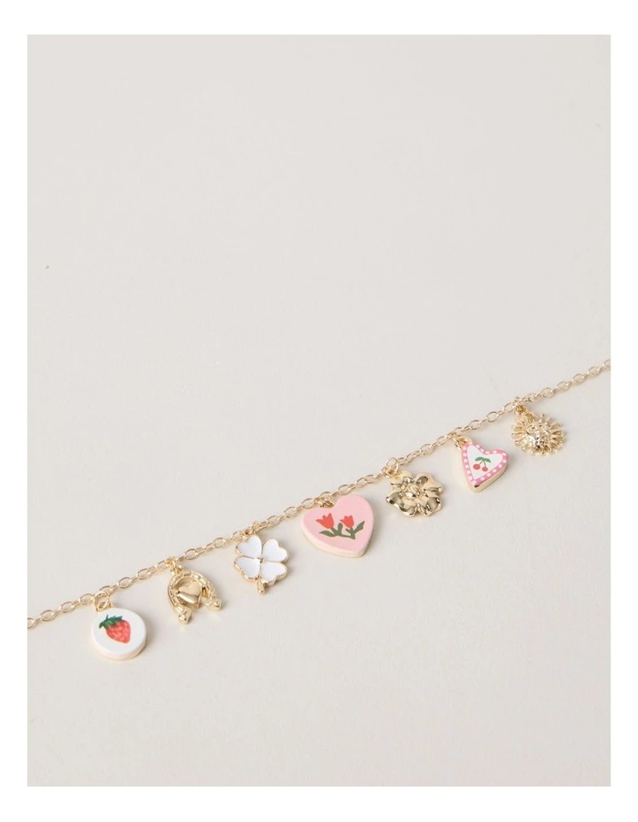 Charm Necklace in Gold image 2