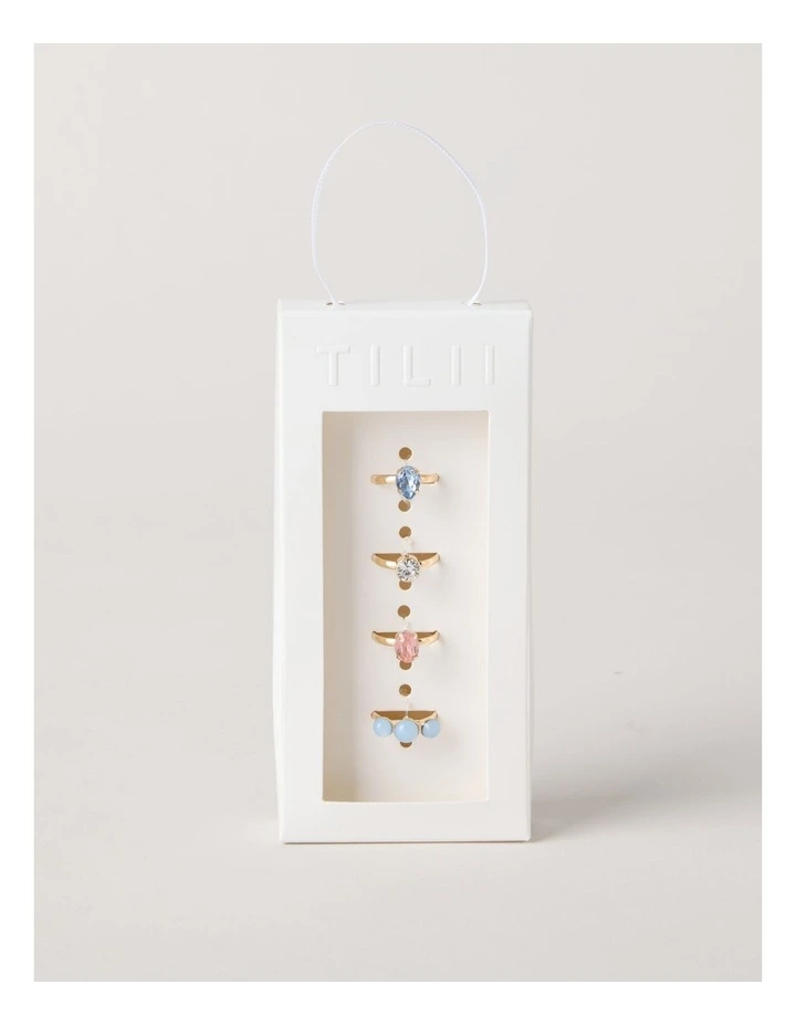 4 Pack Ring Set in Gold image 1