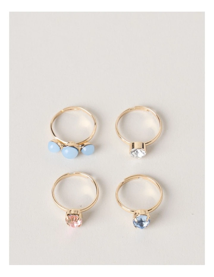 4 Pack Ring Set in Gold image 2