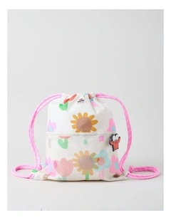 Swim Bag with Charm in White
