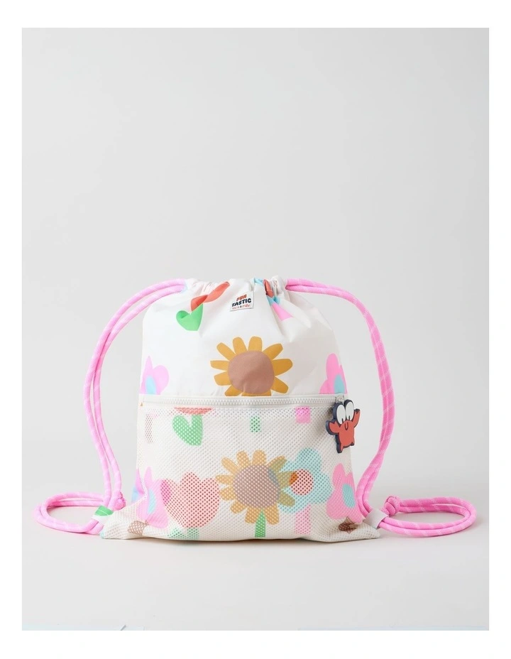Swim Bag with Charm in White image 1
